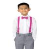 Spring Notion Boys' Elastic Suspenders with Leather Crosspatch Fuchsia Medium view 2