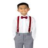 Spring Notion Boys' Elastic Suspenders with Leather Crosspatch Red Large view 2