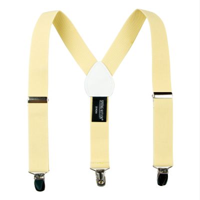 Spring Notion Boys' Elastic Suspenders with Leather Crosspatch Yellow Small