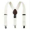 Spring Notion Boys' Elastic Suspenders with Leather Crosspatch Ivory Large view 1