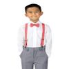 Spring Notion Boys' Elastic Suspenders with Leather Crosspatch Coral Small view 2
