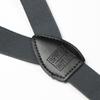Spring Notion Boys' Elastic Suspenders with Leather Crosspatch Charcoal Large view 3