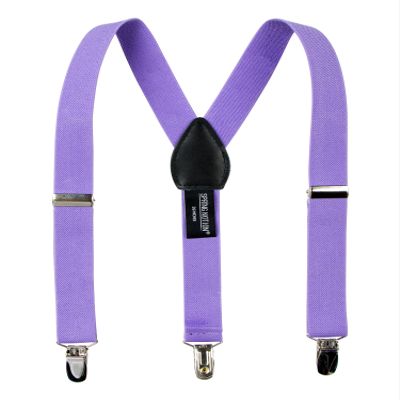 Spring Notion Boys' Elastic Suspenders with Leather Crosspatch Lavender Small