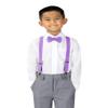 Spring Notion Boys' Elastic Suspenders with Leather Crosspatch Lavender Small view 2
