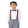 Spring Notion Boys' Elastic Suspenders with Leather Crosspatch Burgundy Small view 2