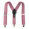 Spring Notion Boys' Elastic Suspenders with Leather Crosspatch White Red Stripes Medium view 1