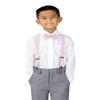 Spring Notion Boys' Elastic Suspenders with Leather Crosspatch Light Pink Medium view 2