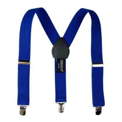 Spring Notion Boys' Elastic Suspenders with Leather Crosspatch Royal Blue Medium