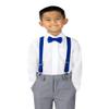 Spring Notion Boys' Elastic Suspenders with Leather Crosspatch Royal Blue Medium view 2