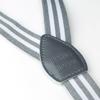 Spring Notion Boys' Elastic Suspenders with Leather Crosspatch Grey White Stripes Small view 2