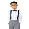 Spring Notion Boys' Elastic Suspenders with Leather Crosspatch Navy Medium view 2
