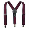 Spring Notion Boys' Elastic Suspenders with Leather Crosspatch Red Navy Stripes Small view 1