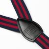 Spring Notion Boys' Elastic Suspenders with Leather Crosspatch Red Navy Stripes Small view 2