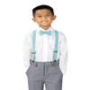 Spring Notion Boys' Elastic Suspenders with Leather Crosspatch Aqua Large view 2