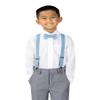 Spring Notion Boys' Elastic Suspenders with Leather Crosspatch Light Blue Medium view 2