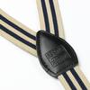 Spring Notion Boys' Elastic Suspenders with Leather Crosspatch Tan Navy Stripes Medium view 2