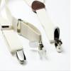 Spring Notion Boys' Elastic Suspenders with Leather Crosspatch Tan Navy Stripes Medium view 3