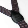 Spring Notion Boys' Elastic Suspenders with Leather Crosspatch Navy Orange Dots Medium view 2