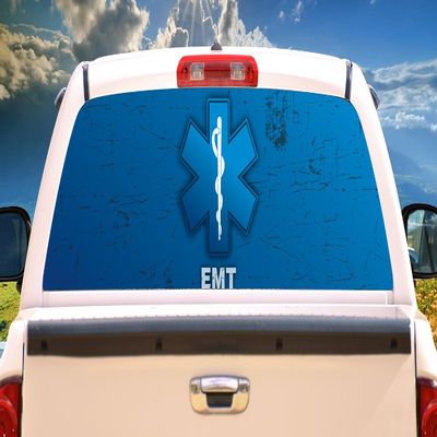 SignMission EMT Rear Window Graphic Truck View Thru Vinyl Decal Back