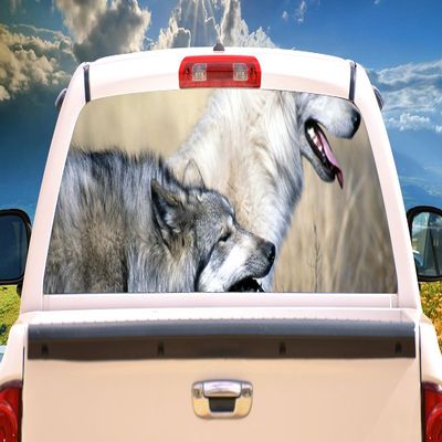SignMission Wolfpack Rear Window Graphic Truck View Thru Vinyl Decal Back