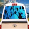 SignMission Blue Skulls Rear Window Graphic Truck View Thru Vinyl Decal Back view 1