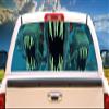 SignMission Piranhas Rear Window Graphic Truck View Thru Vinyl Decal Back view 1