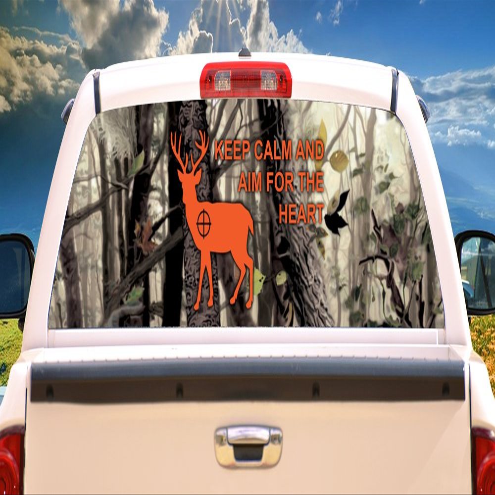 SignMission Deer Hunter Rear Window Graphic Truck View Thru Vinyl Decal Back