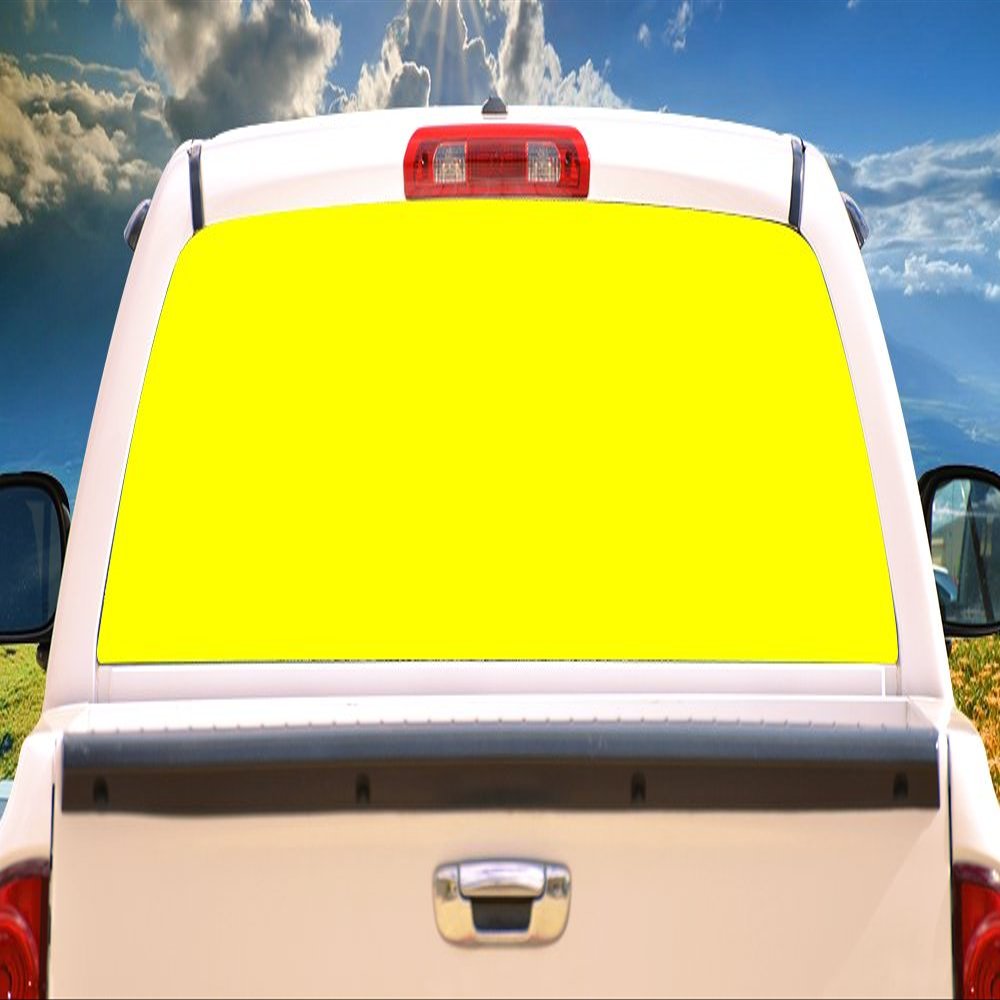 SignMission Yellow Rear Window Graphic Truck View Thru Vinyl Decal Back