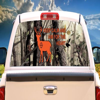 SignMission Deer Hunter Rear Window Graphic Truck View Thru Vinyl Decal Back