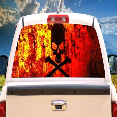 SignMission BIO Skull Rear Window Graphic Truck View Thru Vinyl Decal Back