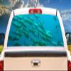 SignMission Fishing School Rear Window Graphic Truck View Thru Vinyl Decal Back view 1