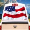 SignMission American Flag Rear Window Graphic Truck View Thru Vinyl Decal Back view 1