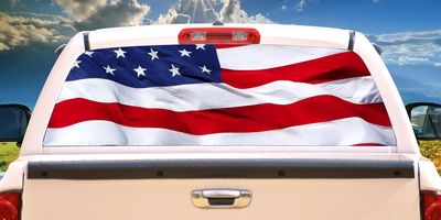 SignMission American Flag Rear Window Graphic Truck View Thru Vinyl Decal Back