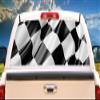 SignMission Race Flag Rear Window Graphic Truck View Thru Vinyl Decal Back view 1