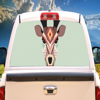 SignMission Aztec Deer Rear Window Graphic Truck View Thru Vinyl Decal Back