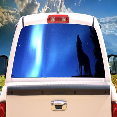 SignMission Howling Wolf Rear Window Graphic Decal Tint Wolves View Thru Vinyl