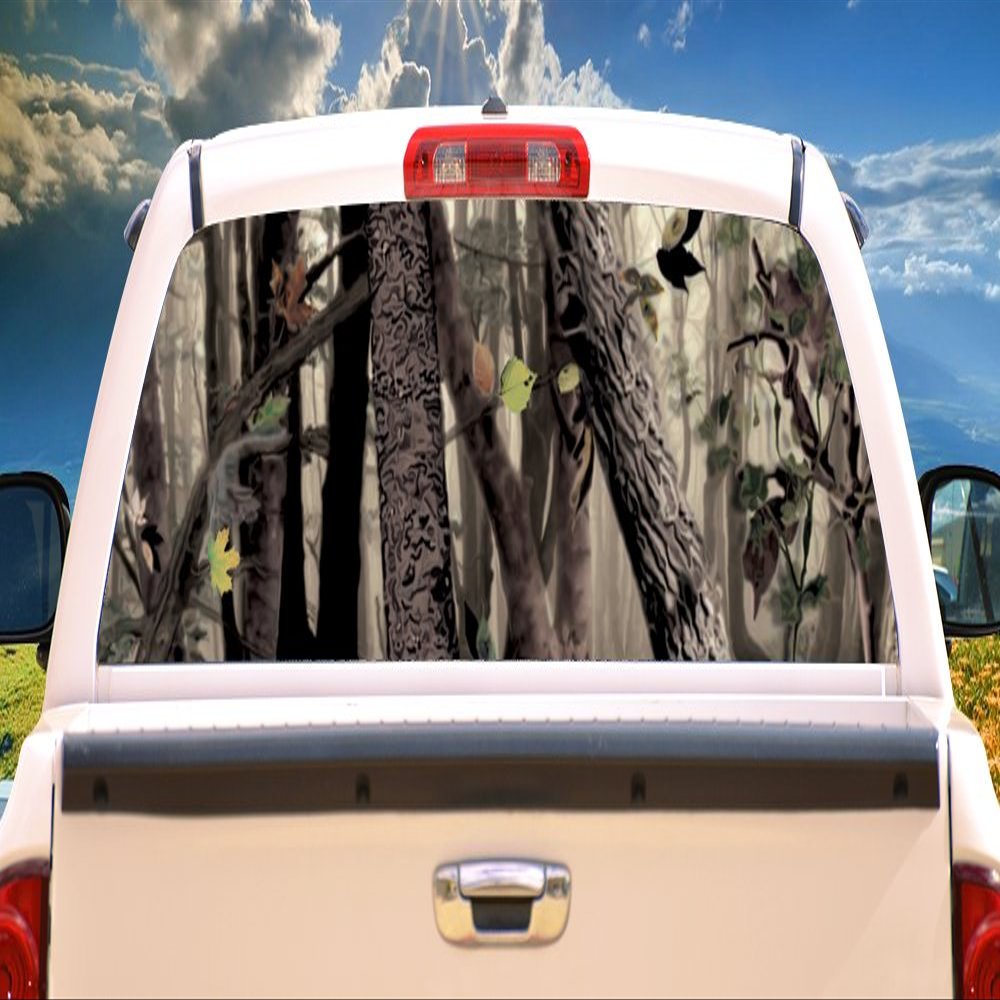 SignMission Tree CAMO Rear Window Graphic Back Truck Decal SUV View Thru Vinyl