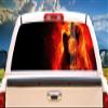 SignMission Strings ON FIRE Rear Window Graphic Truck View Thru Vinyl Decal Back view 1
