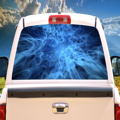 SignMission Blue SmokeRear Window Graphic Back Truck Decal SUV View Thru Vinyl