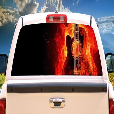 SignMission Strings ON FIRE Rear Window Graphic Truck View Thru Vinyl Decal Back
