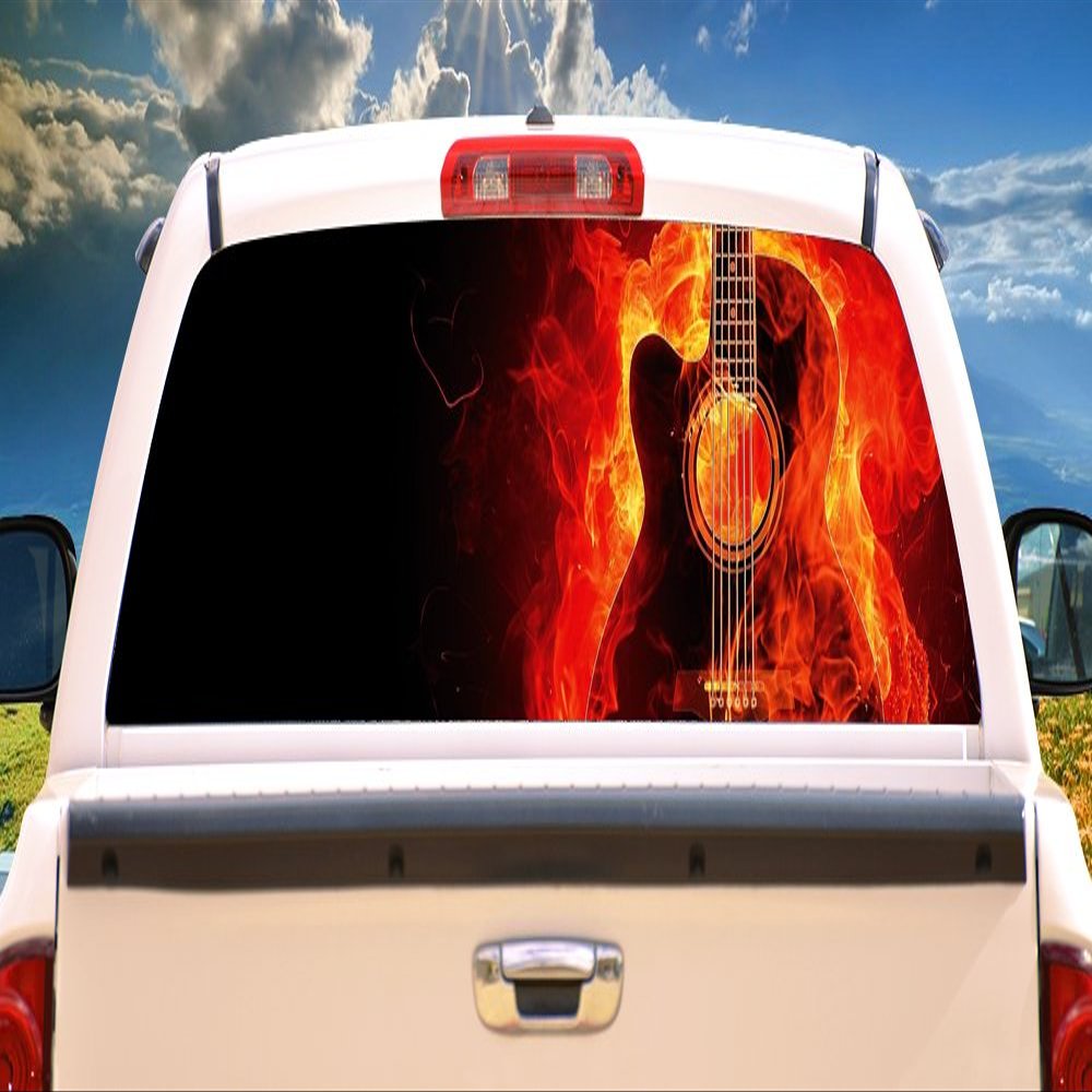 SignMission Strings ON FIRE Rear Window Graphic Truck View Thru Vinyl Decal Back