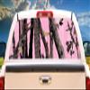 SignMission Pink Tree CAMO Rear Window Graphic Truck View Thru Vinyl Decal Back view 1