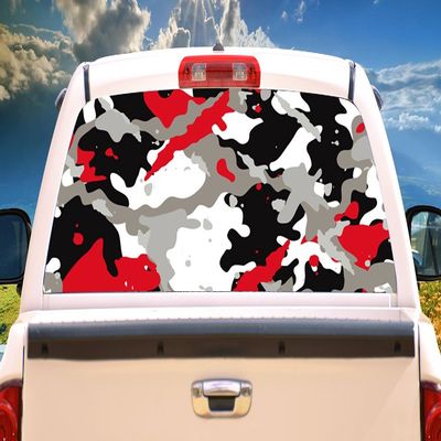 SignMission RED CAMO Rear Window Graphic Truck View Thru Vinyl Decal Back