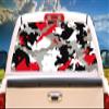 SignMission RED CAMO Rear Window Graphic Truck View Thru Vinyl Decal Back view 1
