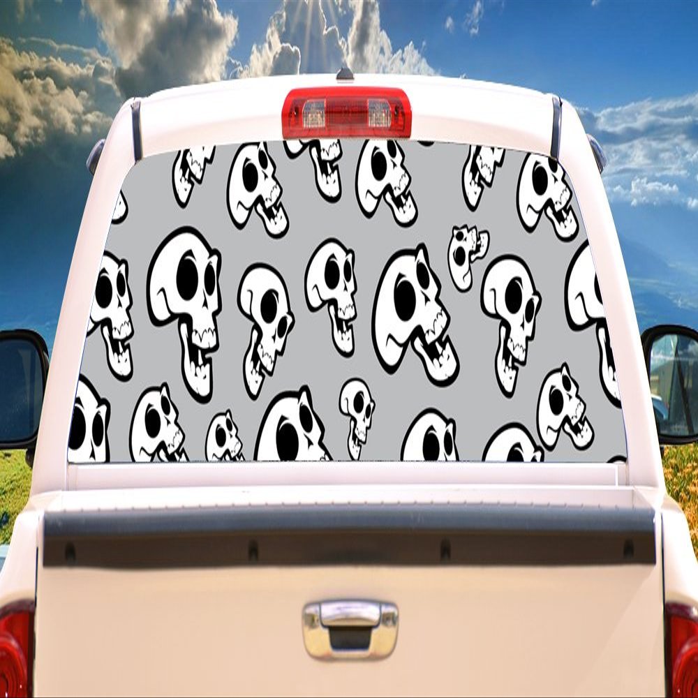 SignMission Laughing Skulls Rear Window Graphic Truck View Thru Vinyl Decal Back