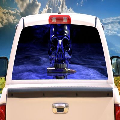 SignMission Skull Ammo Rear Window Graphic Truck View Thru Vinyl Decal Back