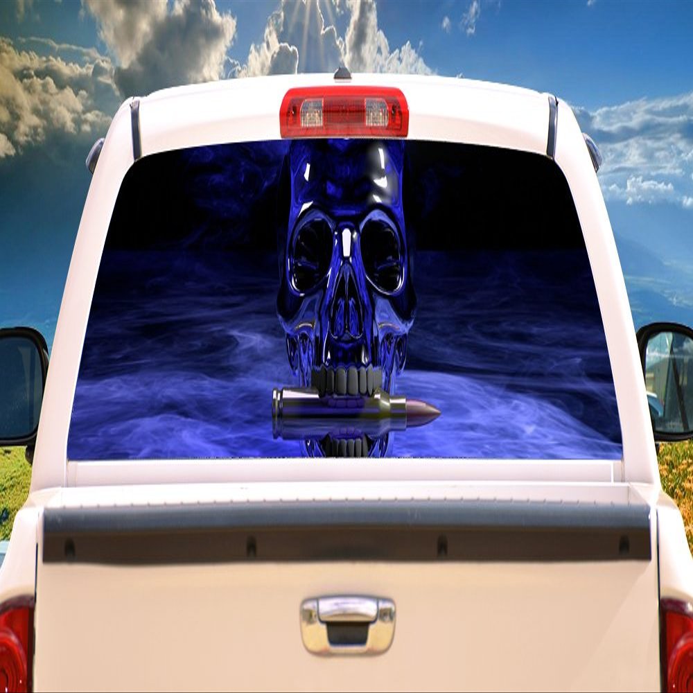SignMission Skull Ammo Rear Window Graphic Truck View Thru Vinyl Decal Back