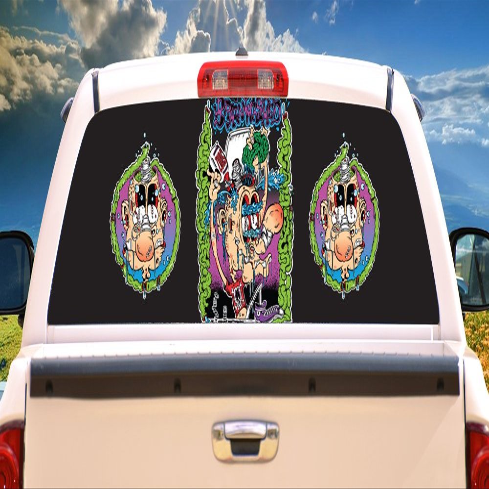 SignMission Brainwashed Rear Window Graphic Truck View Thru Vinyl Decal Back