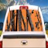 SignMission Orange CAMO Rear Window Graphic Truck View Thru Vinyl Decal Back view 1