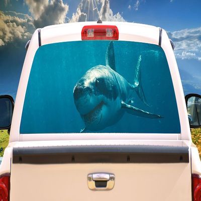SignMission Great White Rear Window Graphic Truck View Thru Vinyl Decal Back